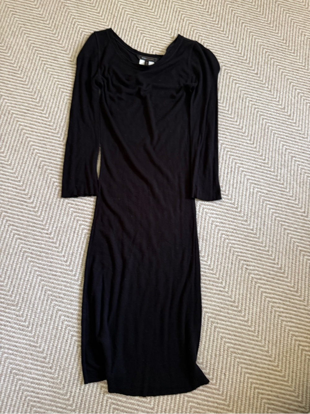 BCBGMaxAzria Black Fitted Long Sleeve Mini Dress